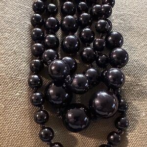 Elegant Black Beaded Necklace